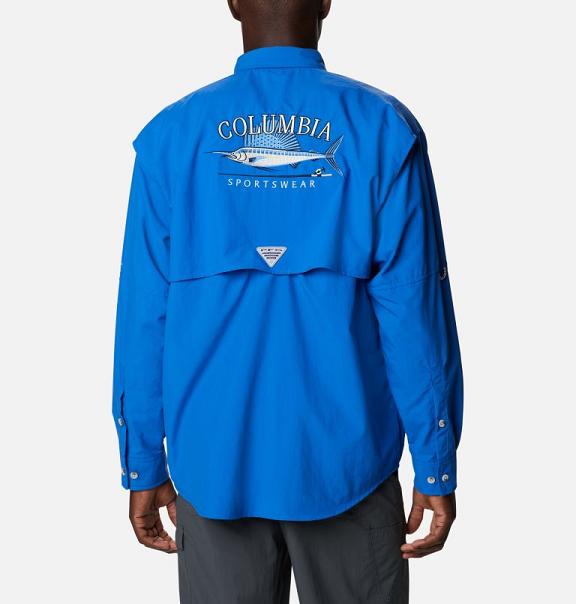 Columbia Bonehead Fishing Shirts Men Blue USA (US296357)